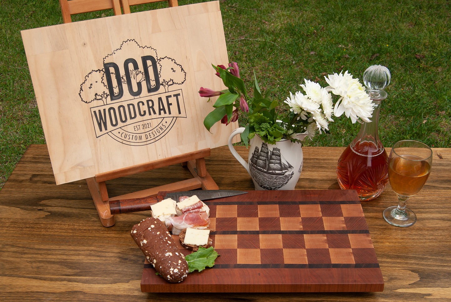 Endgrain Cutting Board - Cherry, Maple, and Walnut